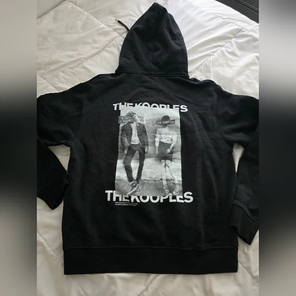 THE KOOPLES Graphic Hoodie With Couple And Logo black designer